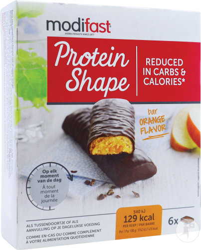 Modifast Protein Shape Barre Orange Chocolat Noir Et Orange 6x31g