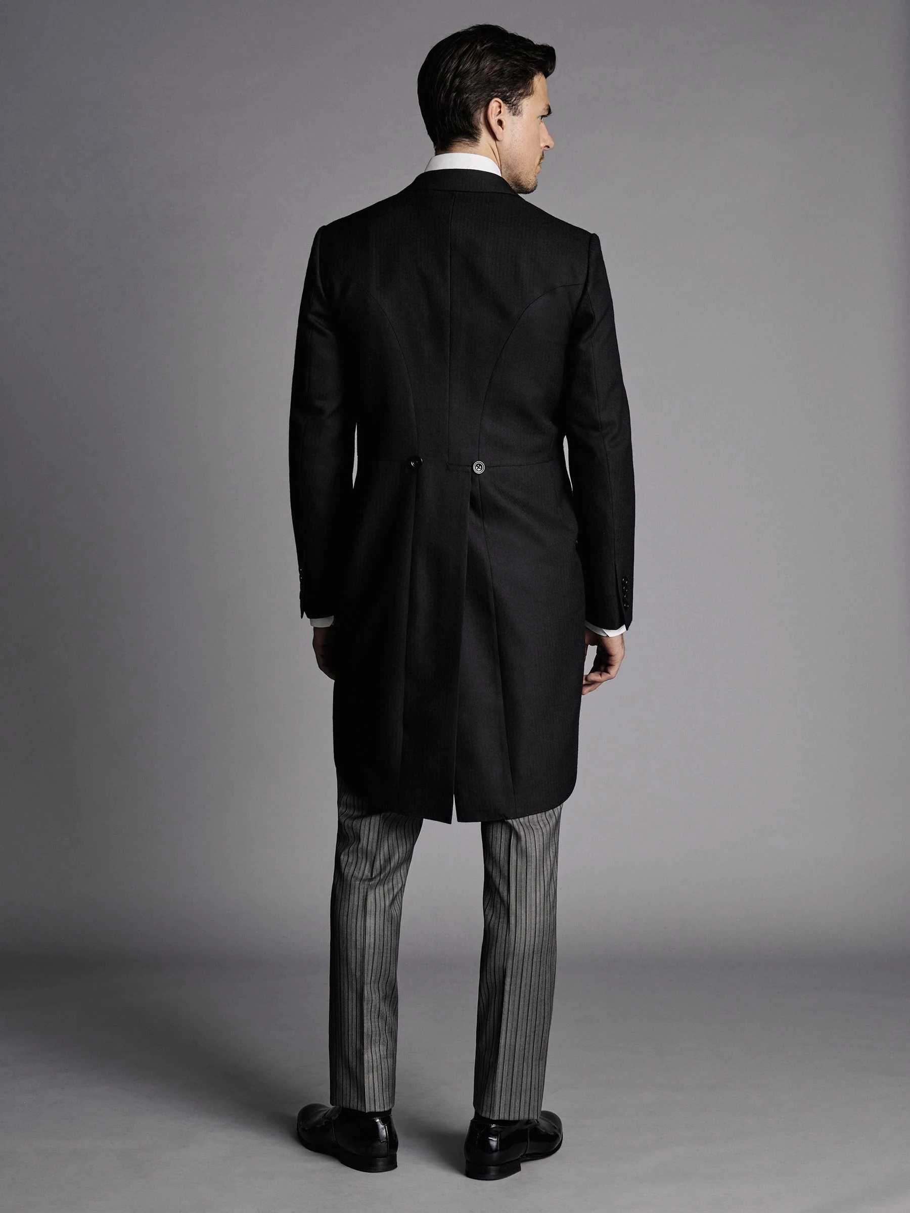 Charles Tyrwhitt Slim Fit Herringbone Morning Suit: Tailcoat