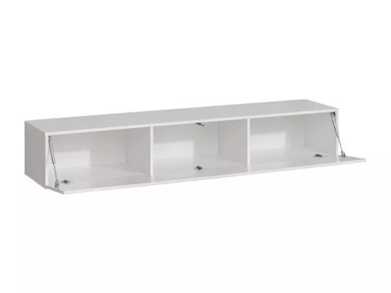 Meuble TV suspendu 180 cm – Blanc – Collection SWITCH – Finitions brillantes – Design moderne