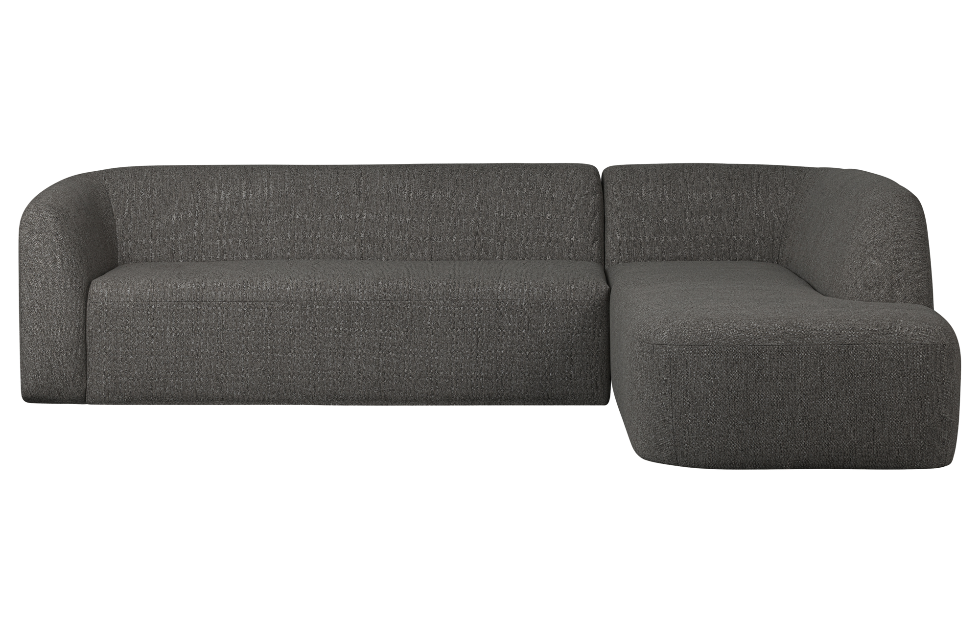 BePureHome hoekbank Sloping Rechts Grijs/Zwart Melange