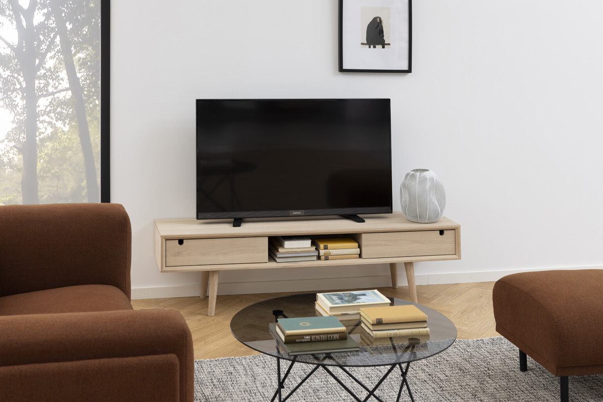 Tv meubel Roosje hout Roosje houten tv meubel naturel - 160 x 43 cm