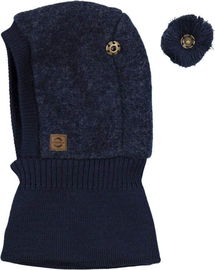 Mikk-Line Airwool Balaclava w Knit Blue nights