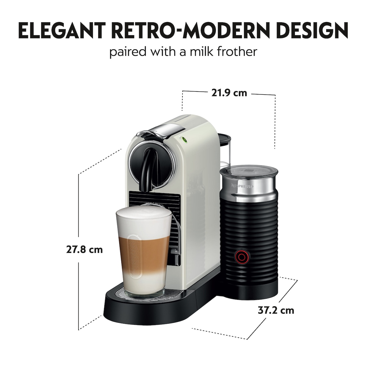 NESPRESSO® CitiZ & Milk kaffemaskin fra DeLonghi, Hvit