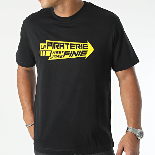 Tee Shirt Oversize Large Flèche Noir Jaune