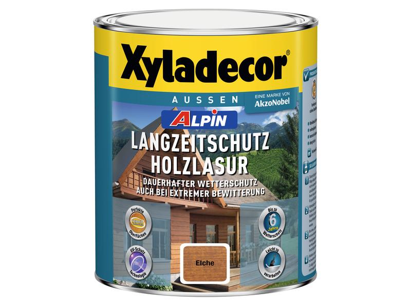 Xyladecor Holzlasur Alpin Langzeitschutz, Eiche, 1 L Langzeit-Wetterschutz für Holz in extremer Bewitterung