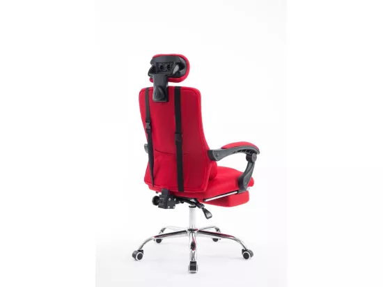 Chaise de bureau - Similicuir & Métal chromé - Rouge - Fellow