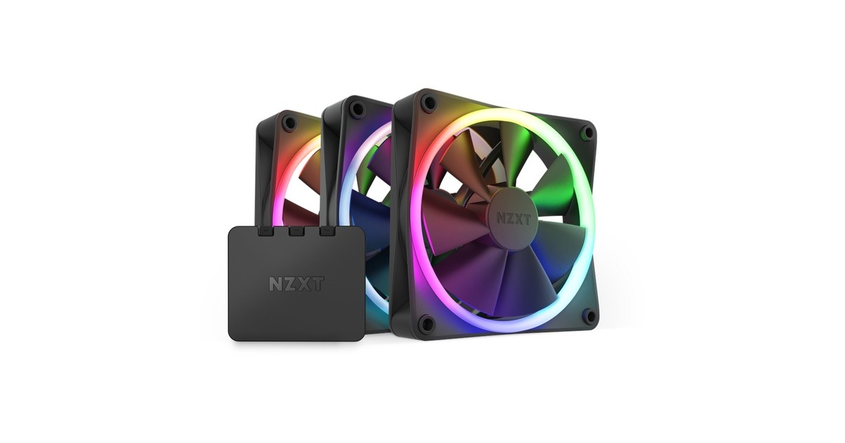 NZXTF120 RGB case fans  (Zwart, 3 stuks, 120 x 120 x 26 mm, Incl. controller)