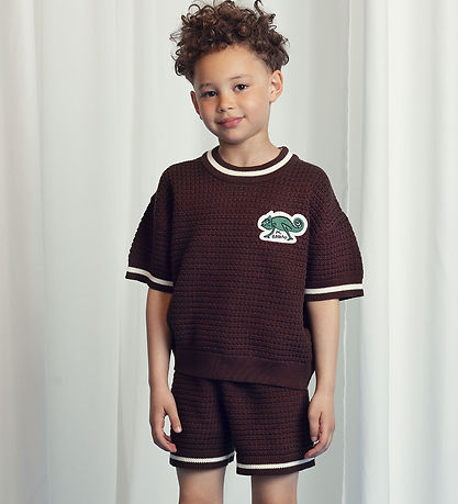 Mini Rodini T-Shirt - Strick - Eidechse - Braun