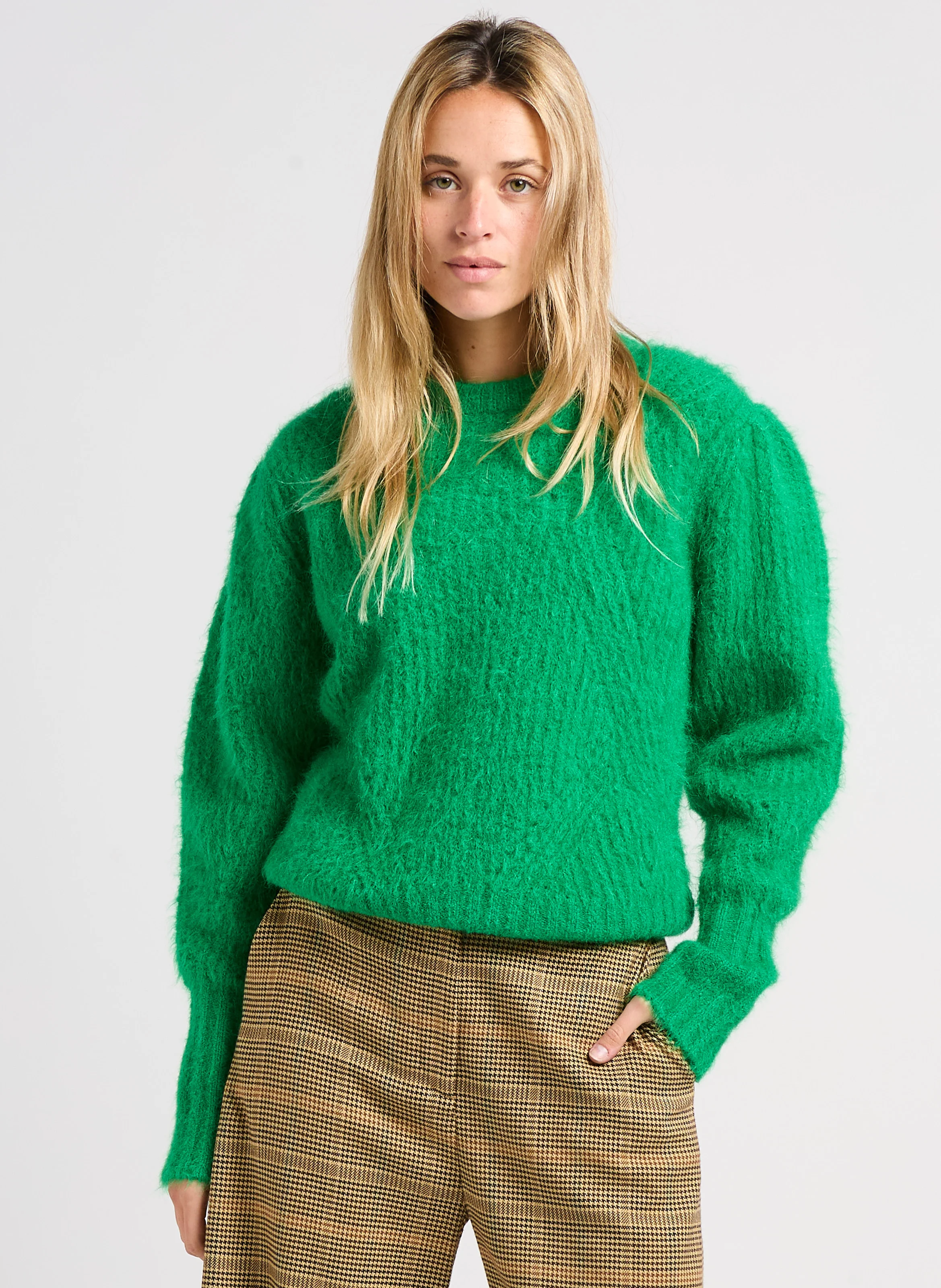 PIGRINO - Pull droit col rond | Vert