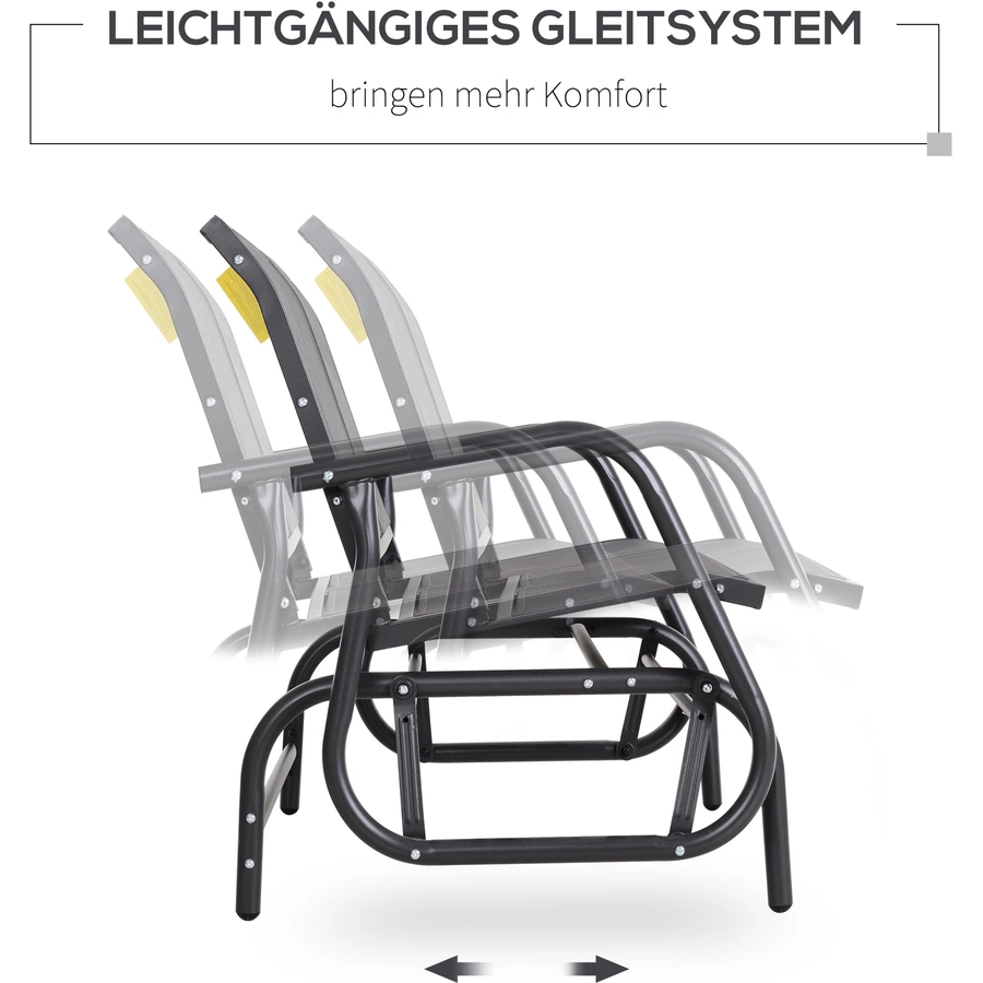 Outsunny Sitzbank mit Schaukelfunktion grau