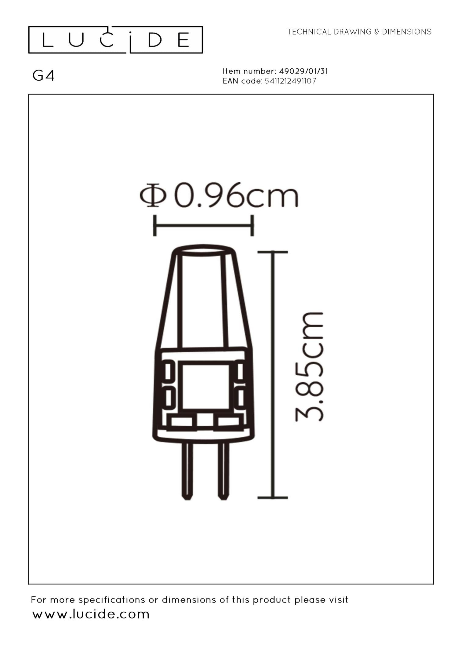 Lucide G4 Led lamp - Transparant
