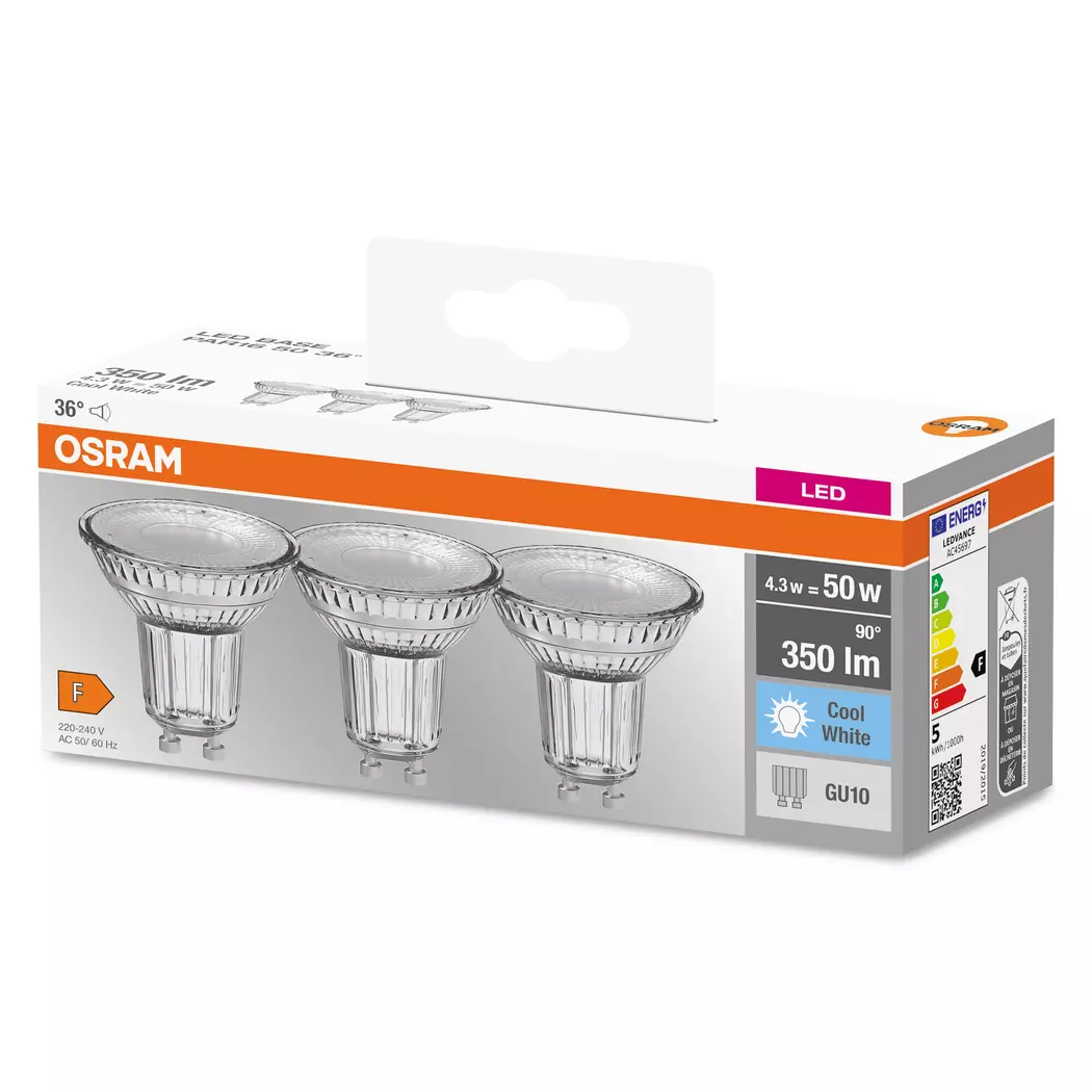 LED-Strahlerform GU10/4,3 Watt/Energie F