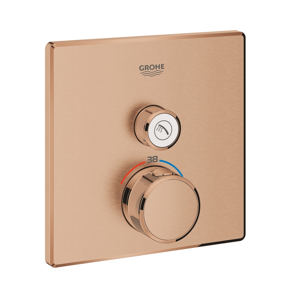 Grohe Grohtherm SmartControl thermostaat met omstel vierkant brushed warm sunset