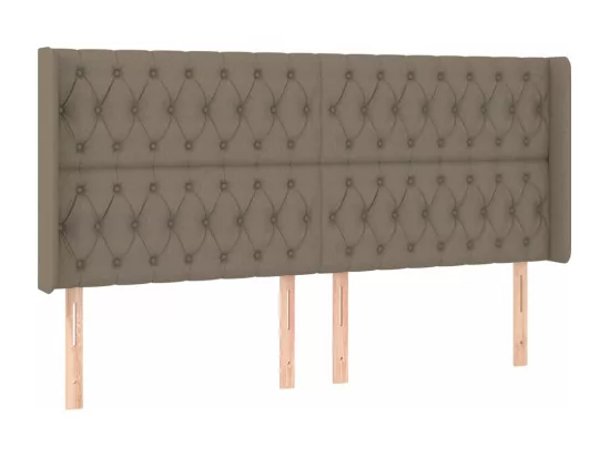 Tête de lit avec oreilles Taupe 203x16x118/128 cm Tissu