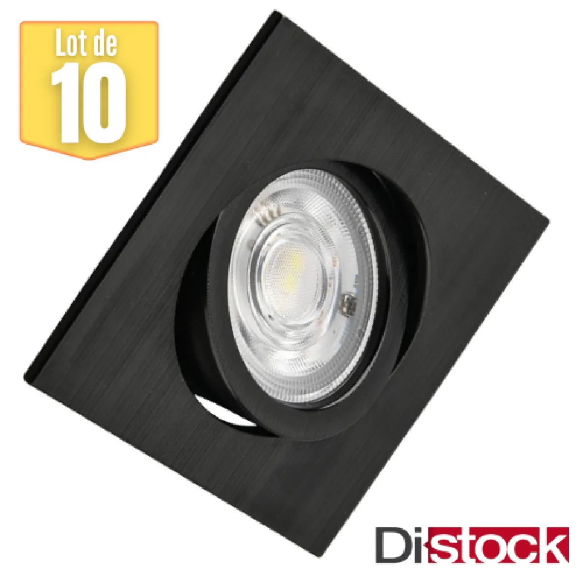 Braytron 10 Spots LED 3en1 7W - Carré Noir