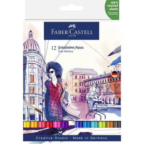 FABER-CASTELL Goldfaber Aqua Dual Marker 12er-Set