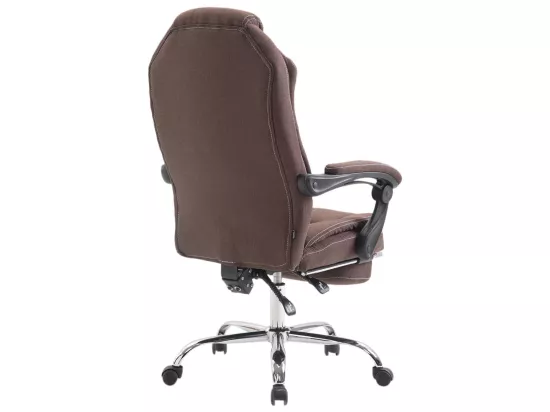 Chaise de bureau - Tissu & Métal chromé - Marron - Castle