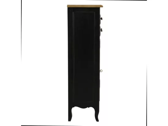 Bibus vitré Bois-MDF Noir - Manoir Interior's