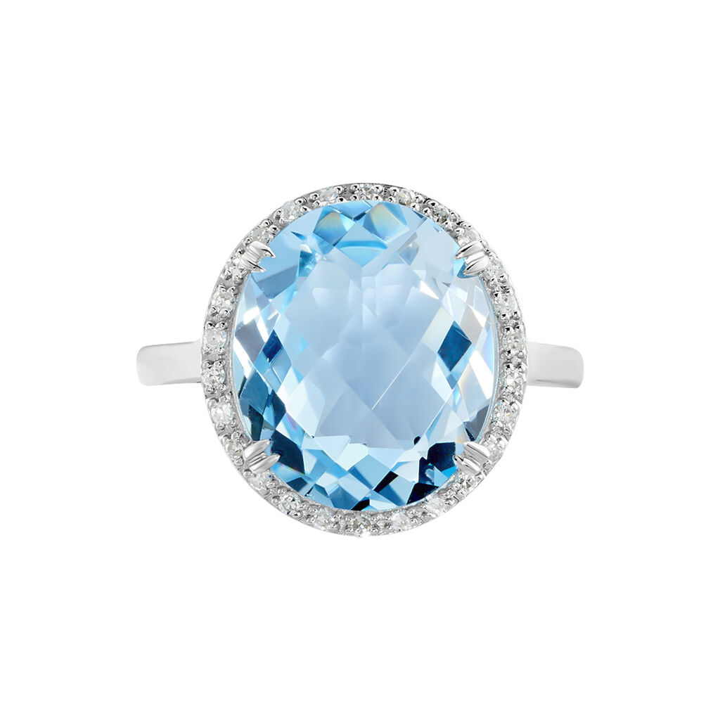 Bague Anna Or Blanc Topaze Et Oxyde De Zirconium