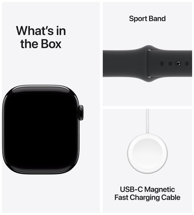 Apple Watch S10 42mm GPS+Cel (Jet Black Alu/Black sportsrem) M/L