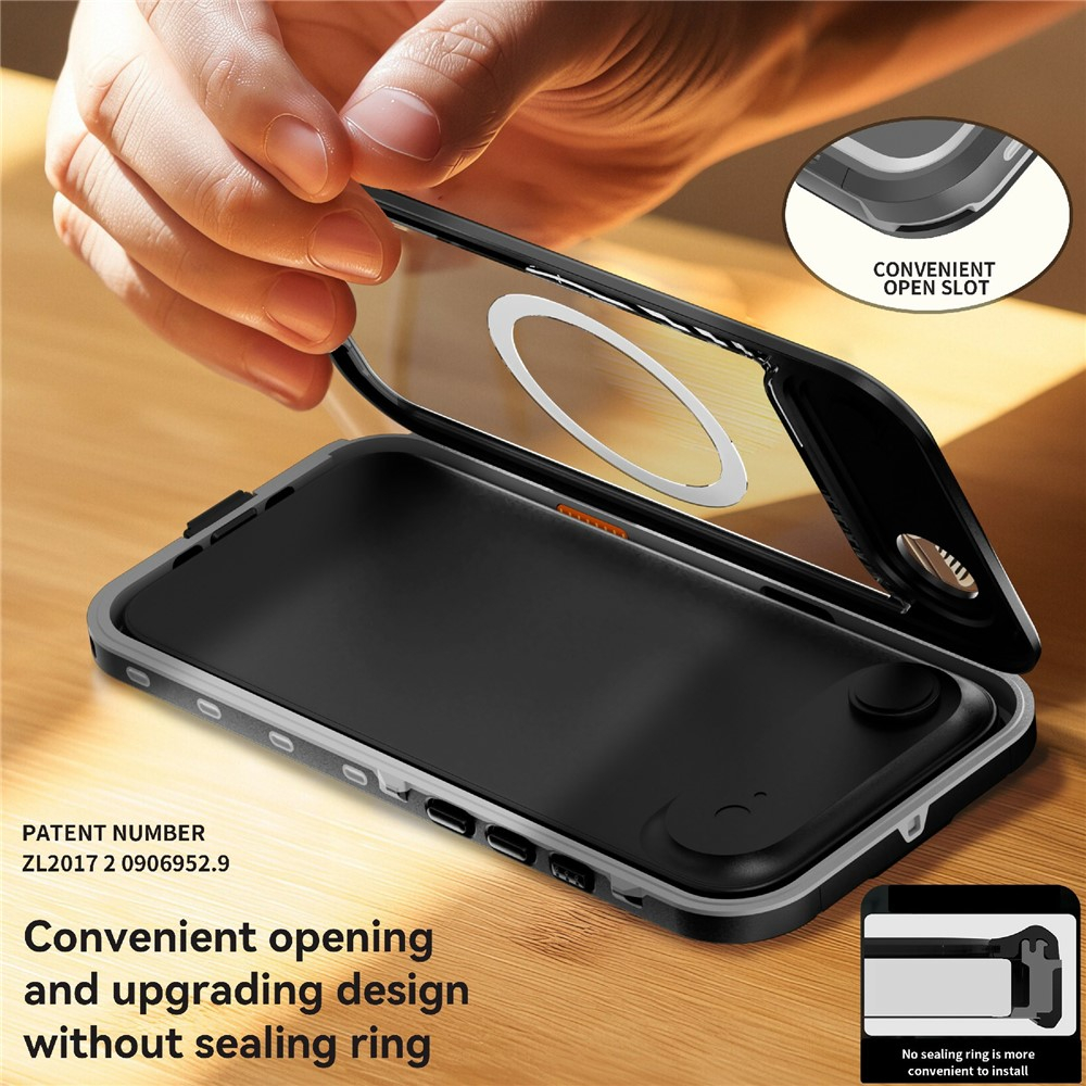 iPhone Air Wasserfeste MagSafe Outdoor Schutz Hülle (IP68) - Schwarz / Transparent