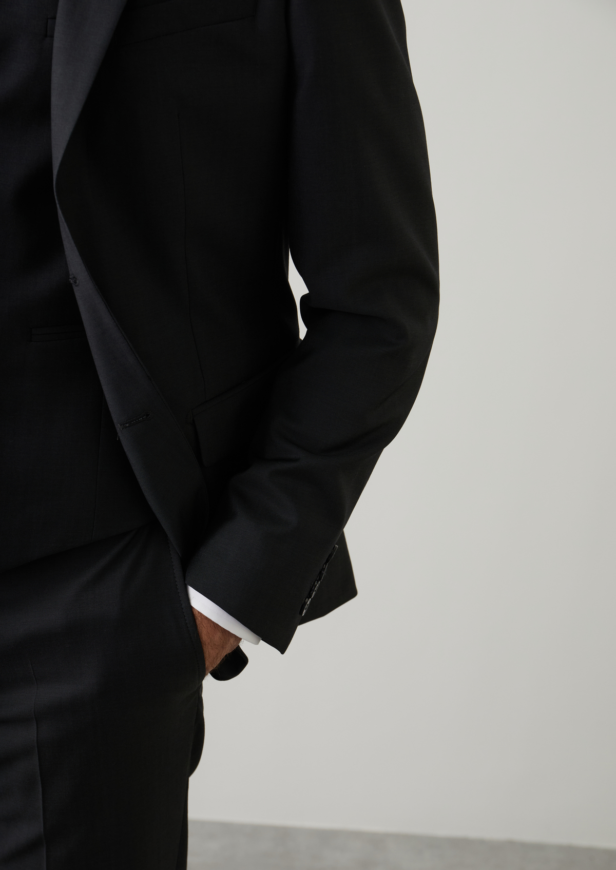 Costume 2 pièces Regular en laine Vitale Barberis Canonico unie gris foncé