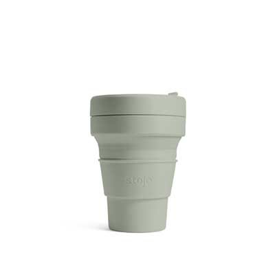 Stojo Pale Green Collapsible Coffee Cup