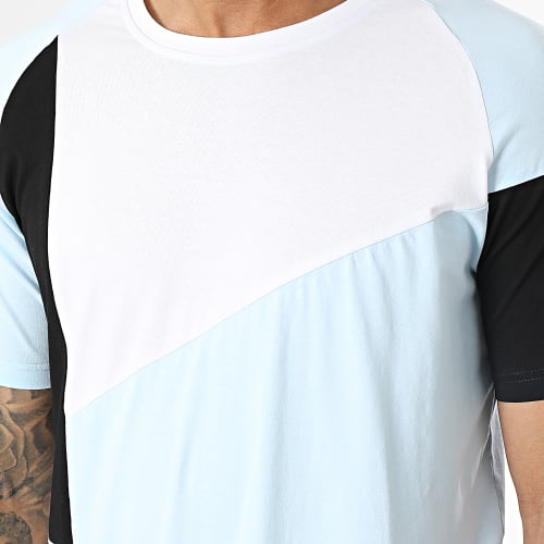 Ensemble Tee Shirt Et Short Jogging E386 Blanc Bleu Clair Noir