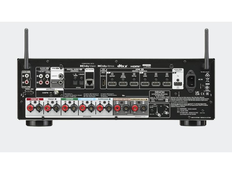 Denon AV-Receiver AVR-X1800H DAB Schwarz 7.2-Kanal-Receiver mit 8K-Video und 3D-Audio