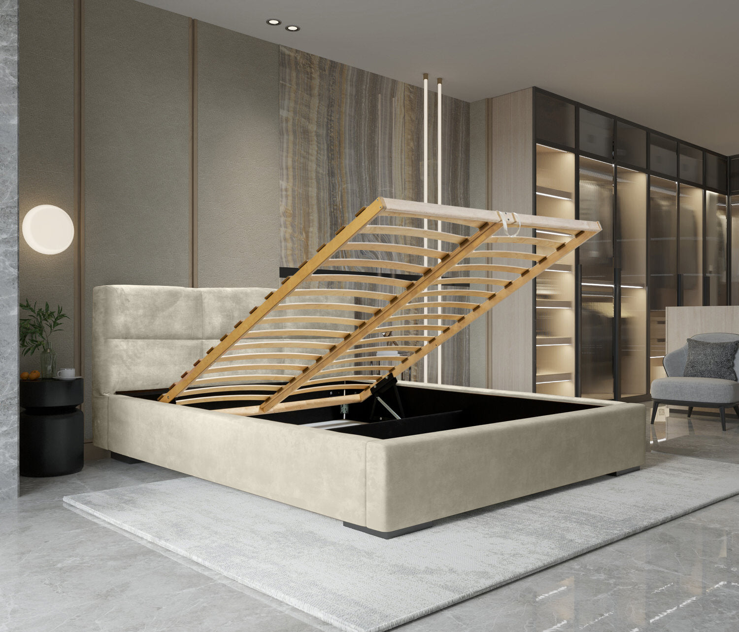 Trae Mobler Porto 180 x 200 cm Gestoffeerd Bed Zand