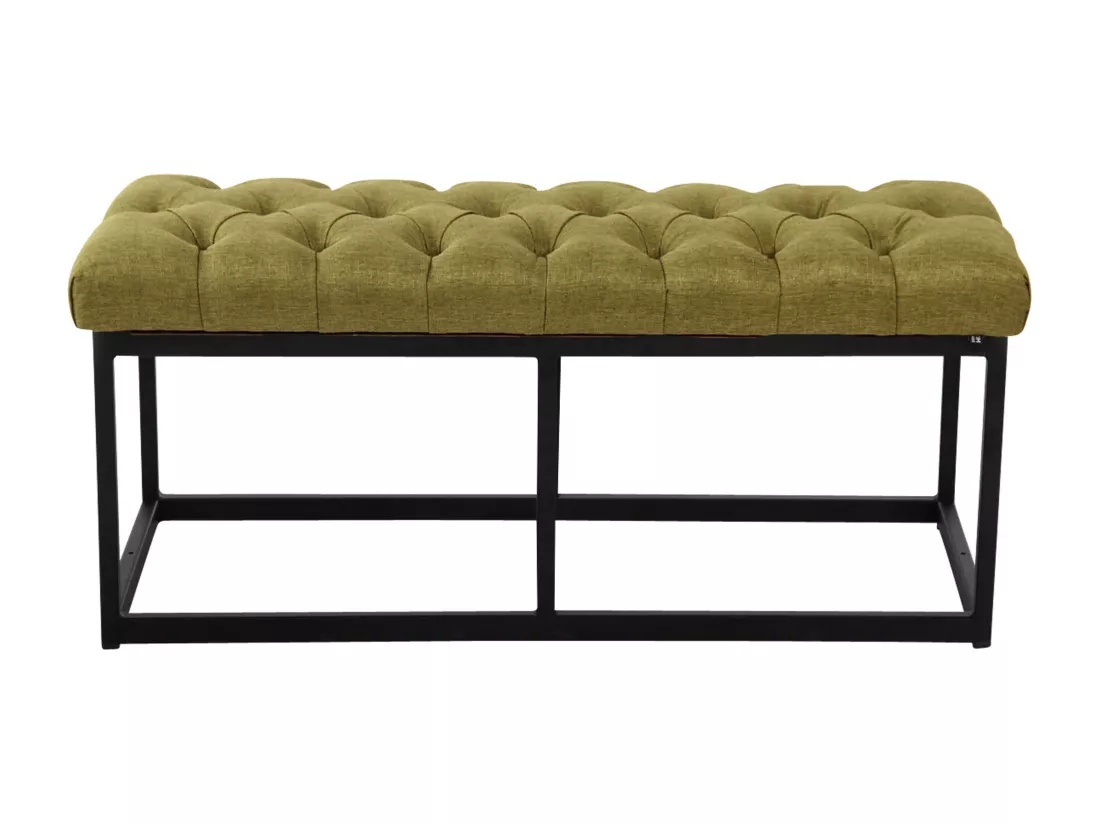 Banquette - Tissu & Métal noir mat - Vert - Amun