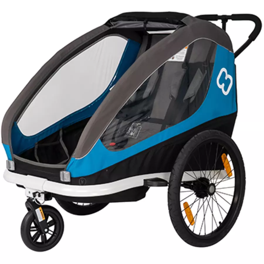 hamax Kinderfahrradanhänger Traveller inklusive Deichsel und Buggyrad Petrol BlueGrey