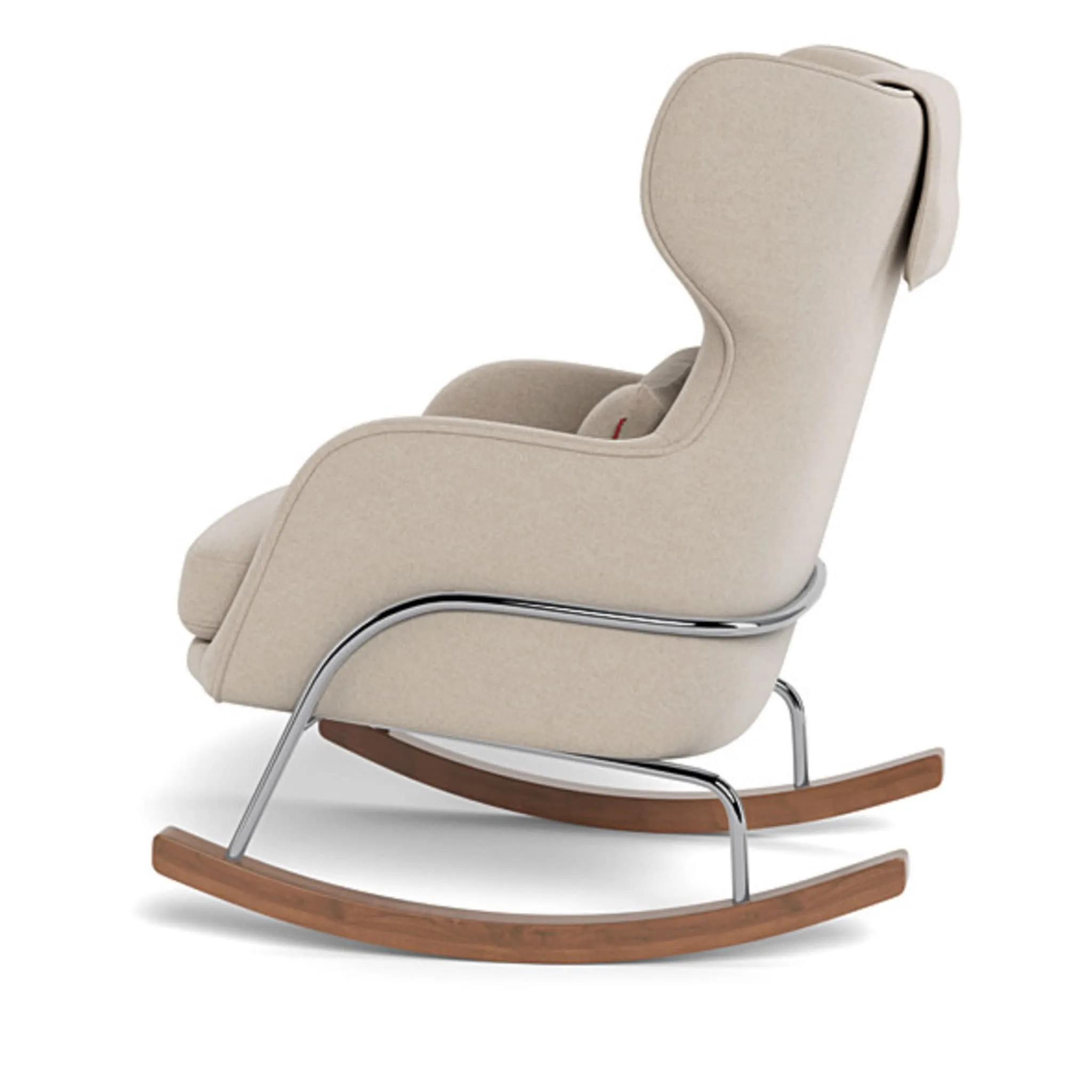 Monte Chaise Berçante Grand Jackson - Laine Oatmeal  Chrome