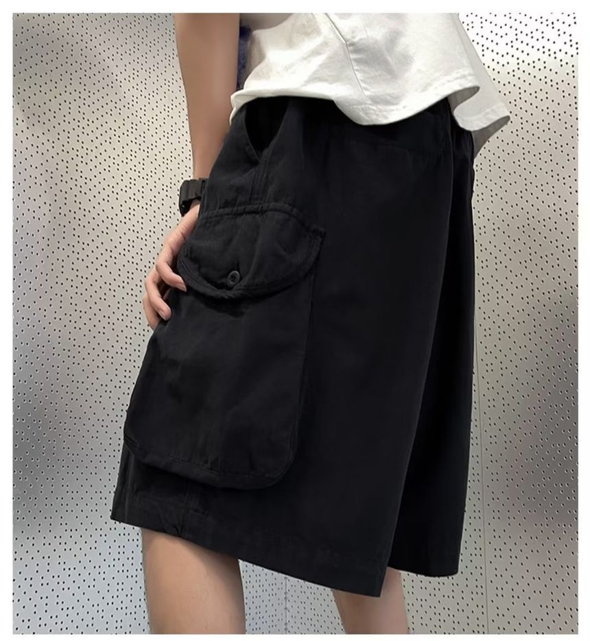 DuckleBeam - Effen cargoshorts met trekkoord in de taille