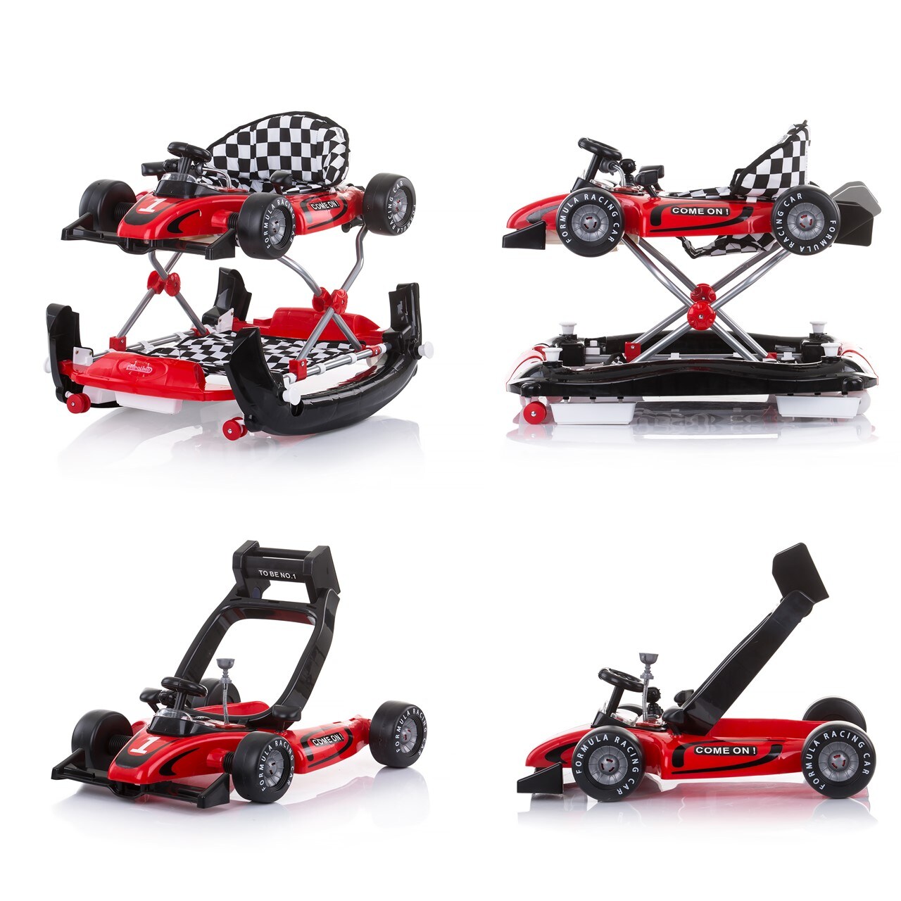Chipolino Lauflernwagen 4 in 1 Racer, verstellbar, Wippe, Activitycenter rot