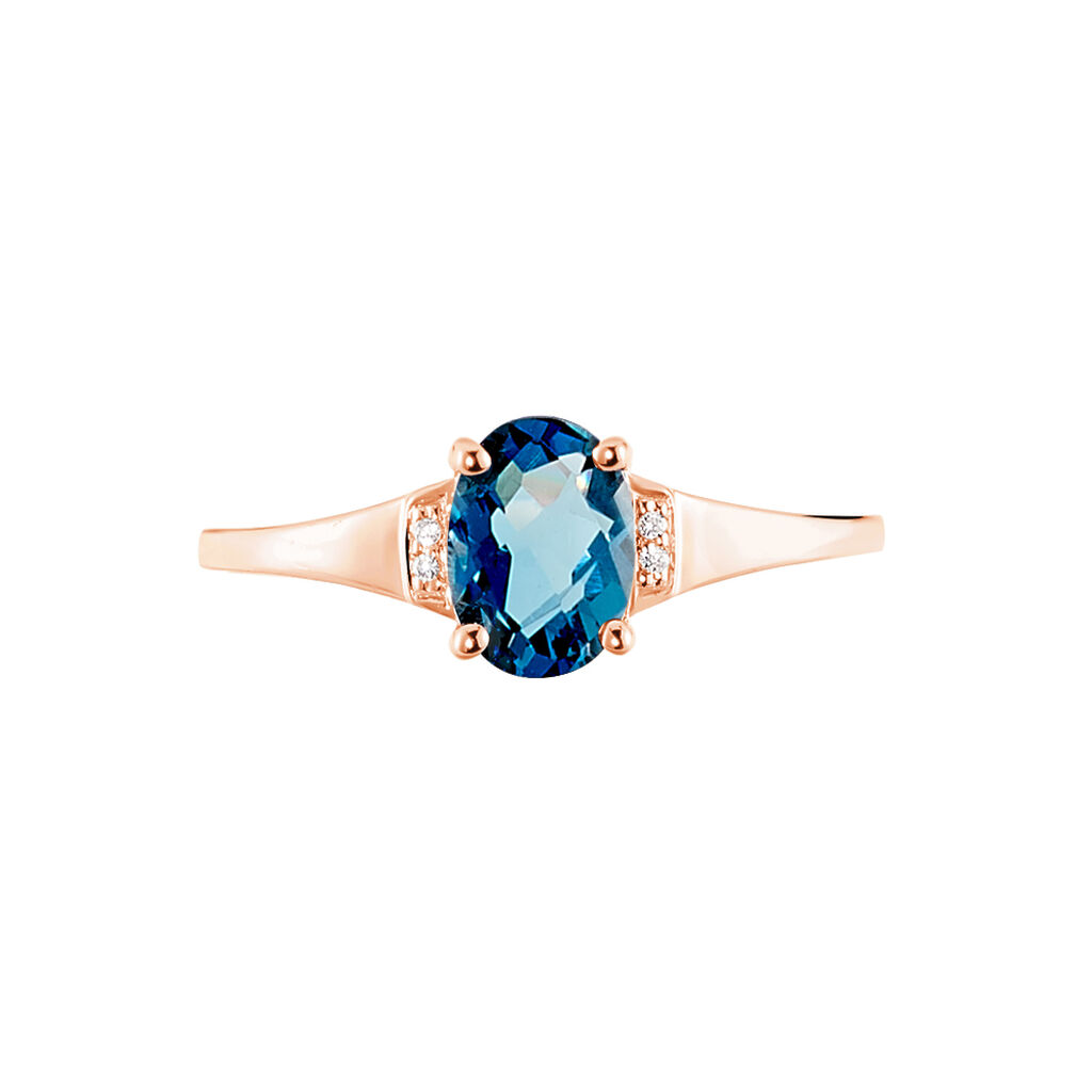 Bague Mathilde Or Rose Topaze Et Oxyde De Zirconium