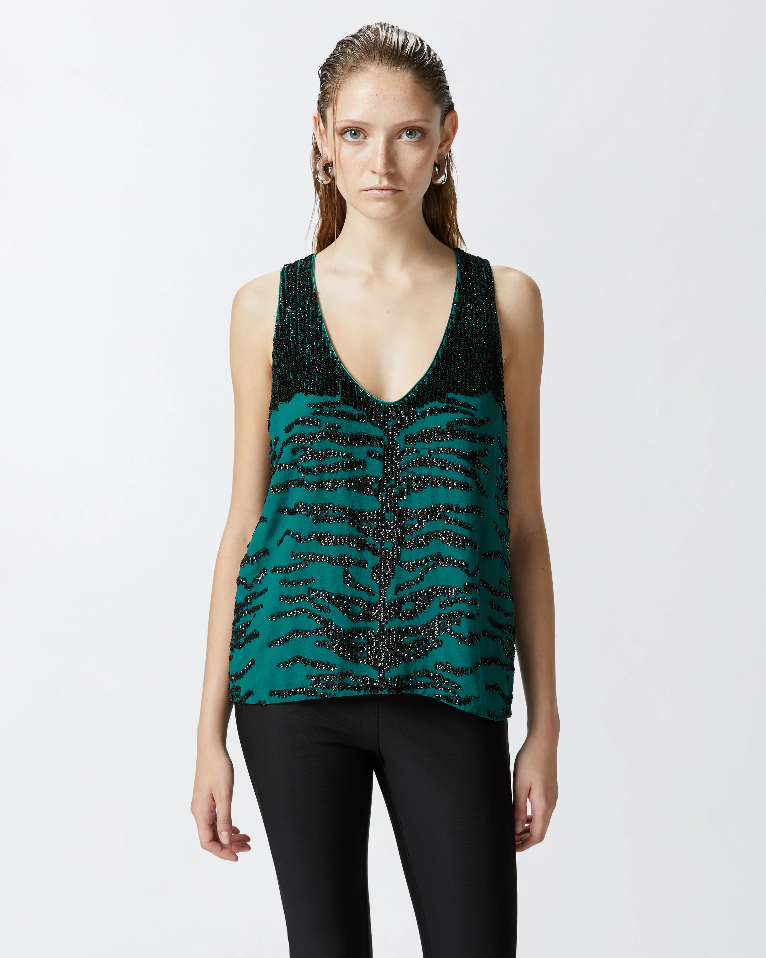 Top à paillettes motif zébré | Multicolore