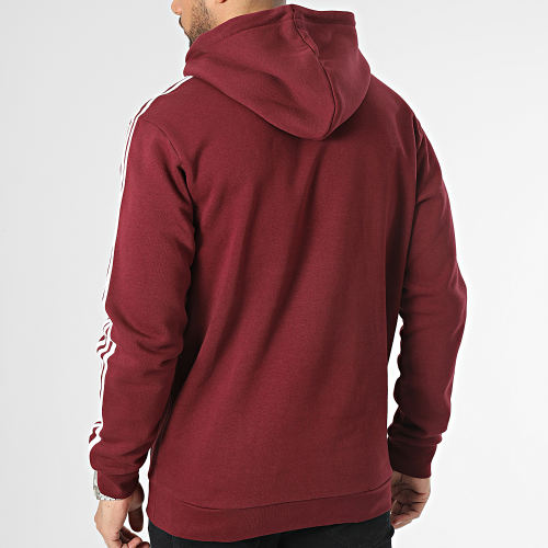 Sweat Capuche A Bandes IB1417 Bordeaux
