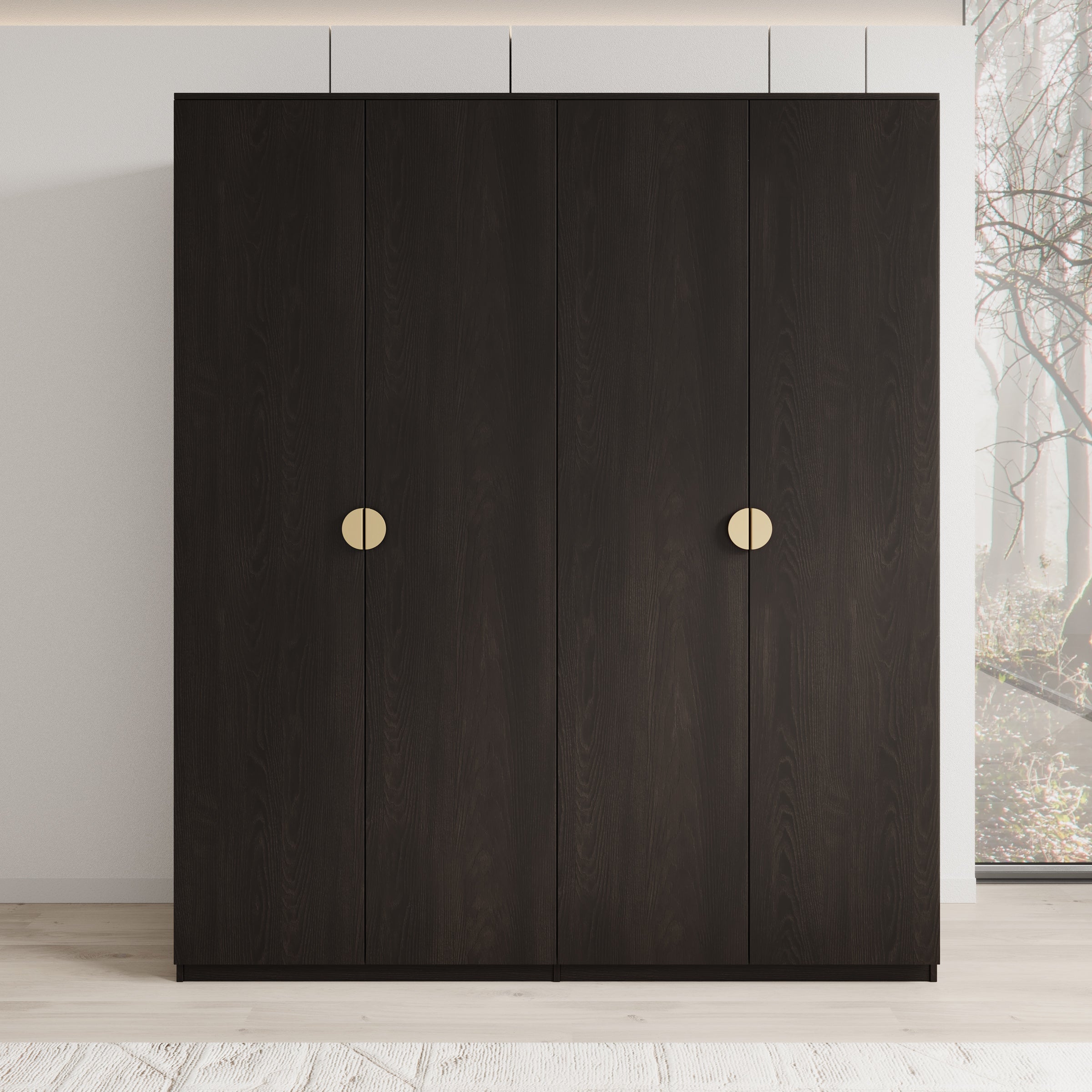 Meubella - Kledingkast Monor - Zwart eiken - 180 cm