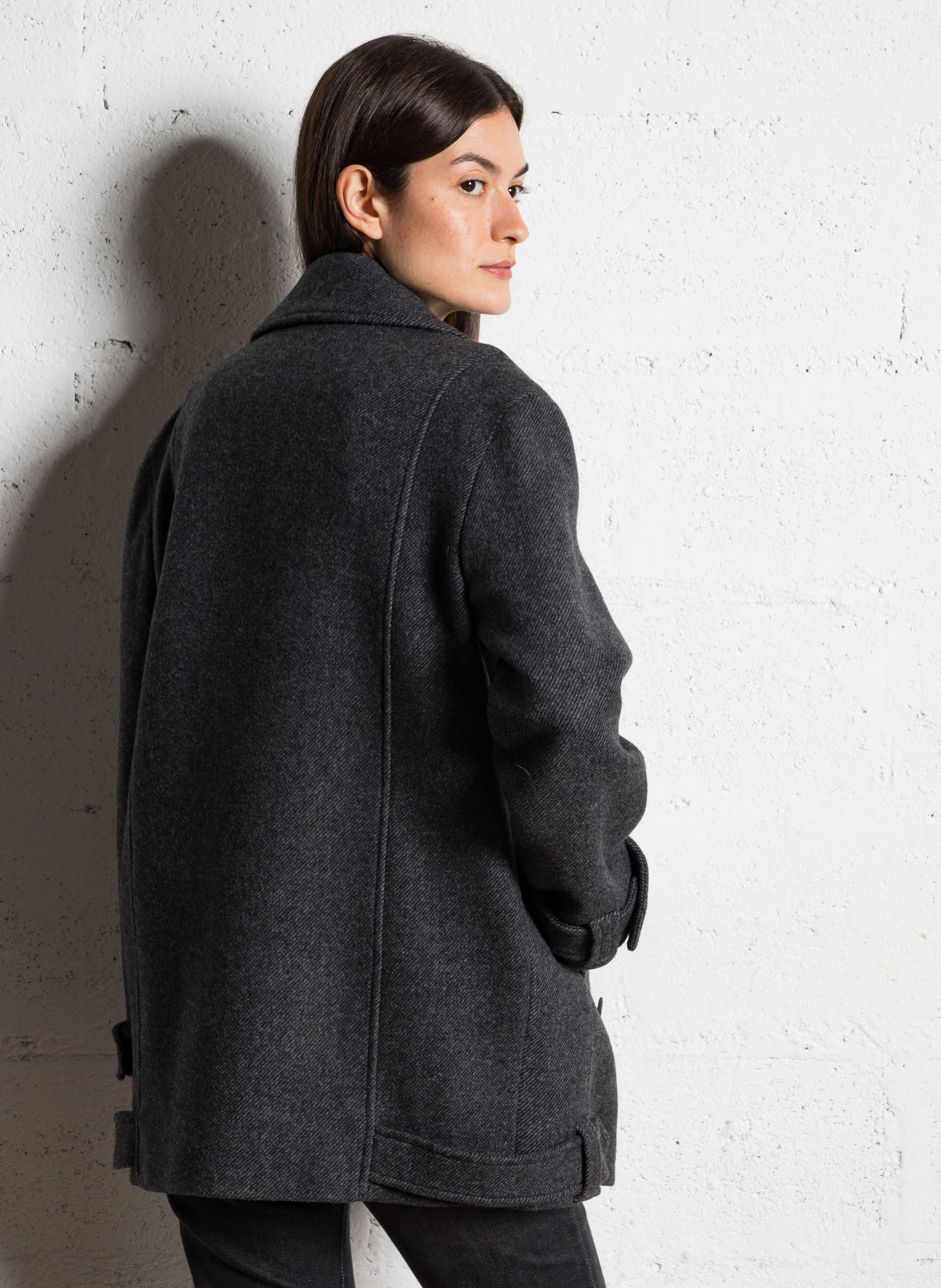 FLETCHER BIS - Manteau droit à passants| Gris