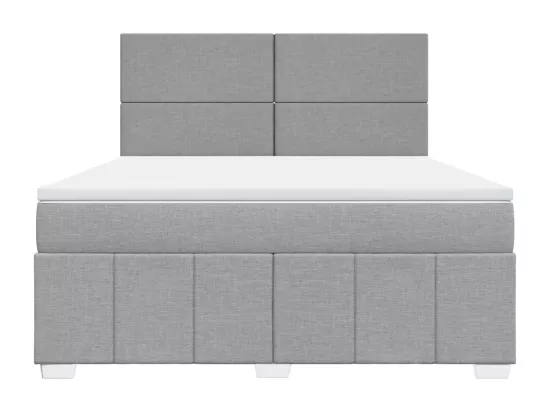 Sommier à lattes de lit avec matelas Gris clair 180x200cm Tissu