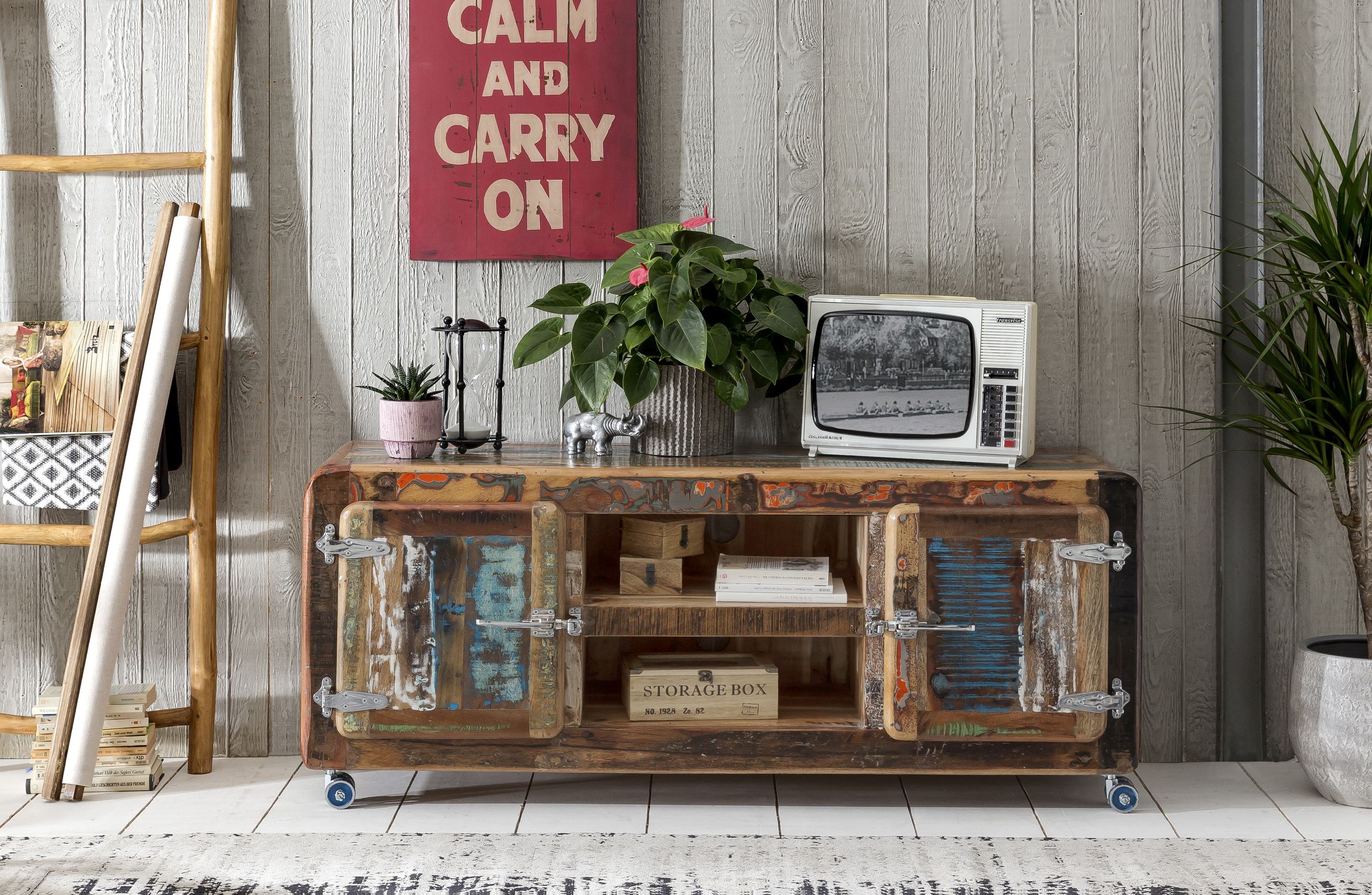 Lowboard Fridge Altholz Kommode Sideboard TV Fernseher Hifi Wohnzimmer Schrank