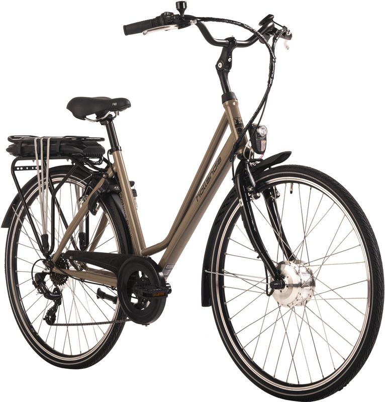 Hollandia - Optima Basic - Damesfiets - Bruin - Elektrisch - 28 inch - 7 Versnellingen