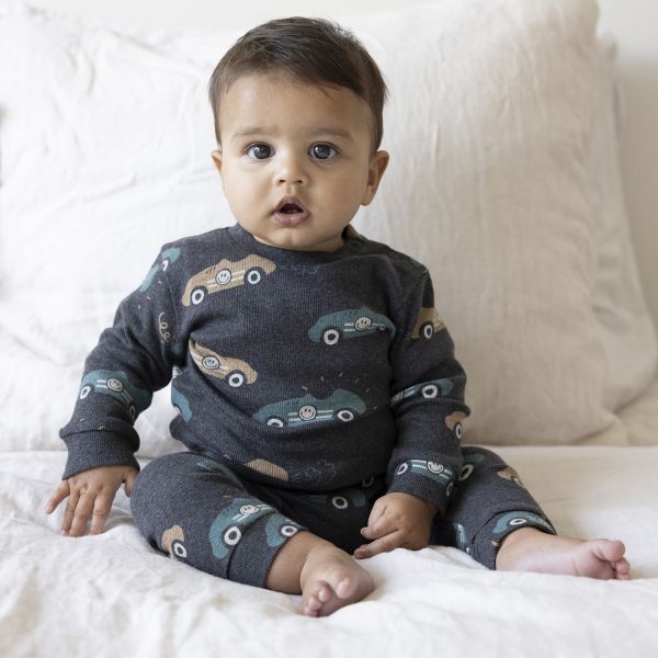 Feetje Ricky Racer Pyjama - Maat 62 - Antraciet Melange