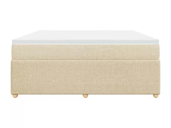 Sommier à lattes de lit avec matelas Crème 180x200 cm Tissu
