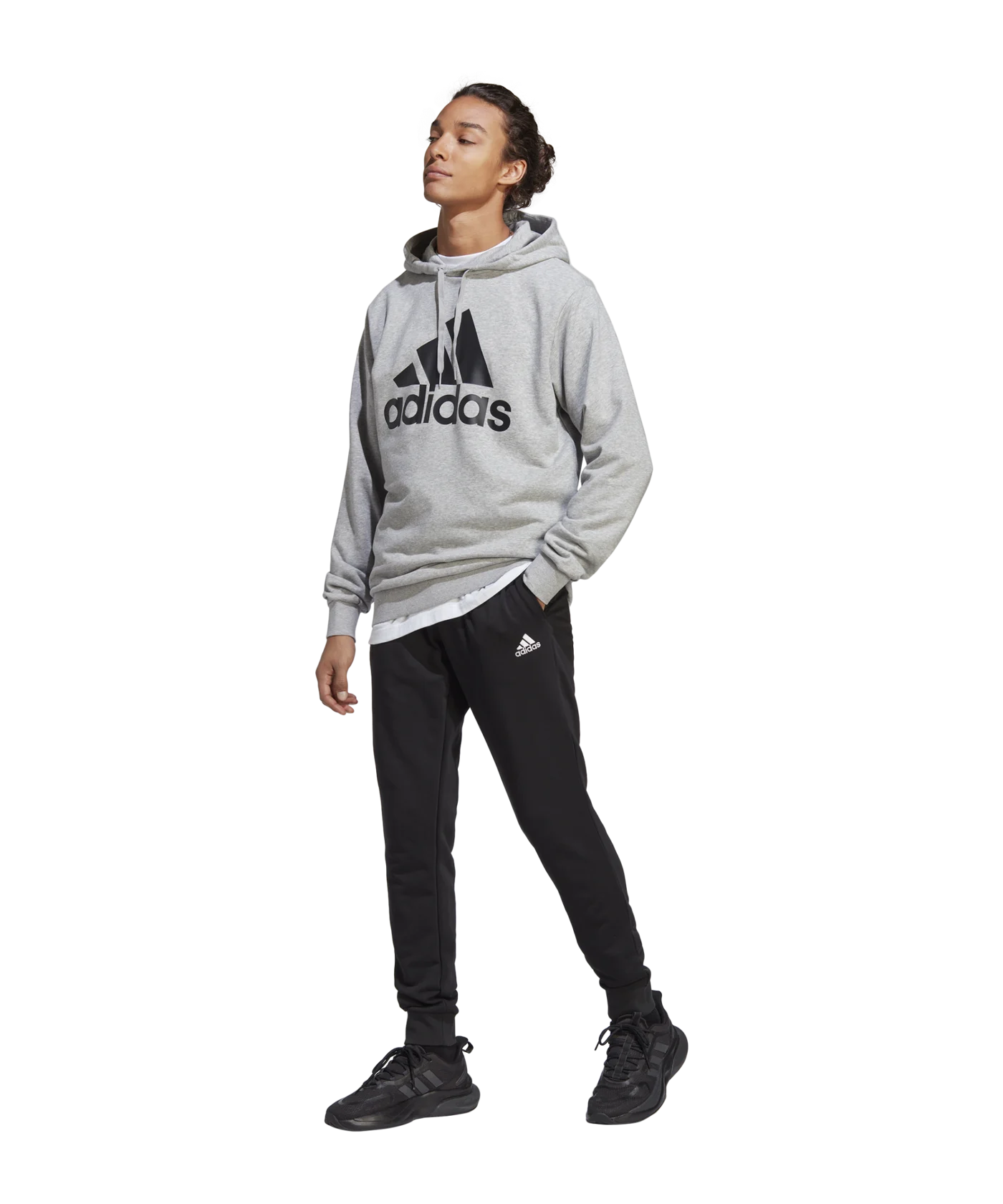 adidas Big Logo Terry Track Suit Grey