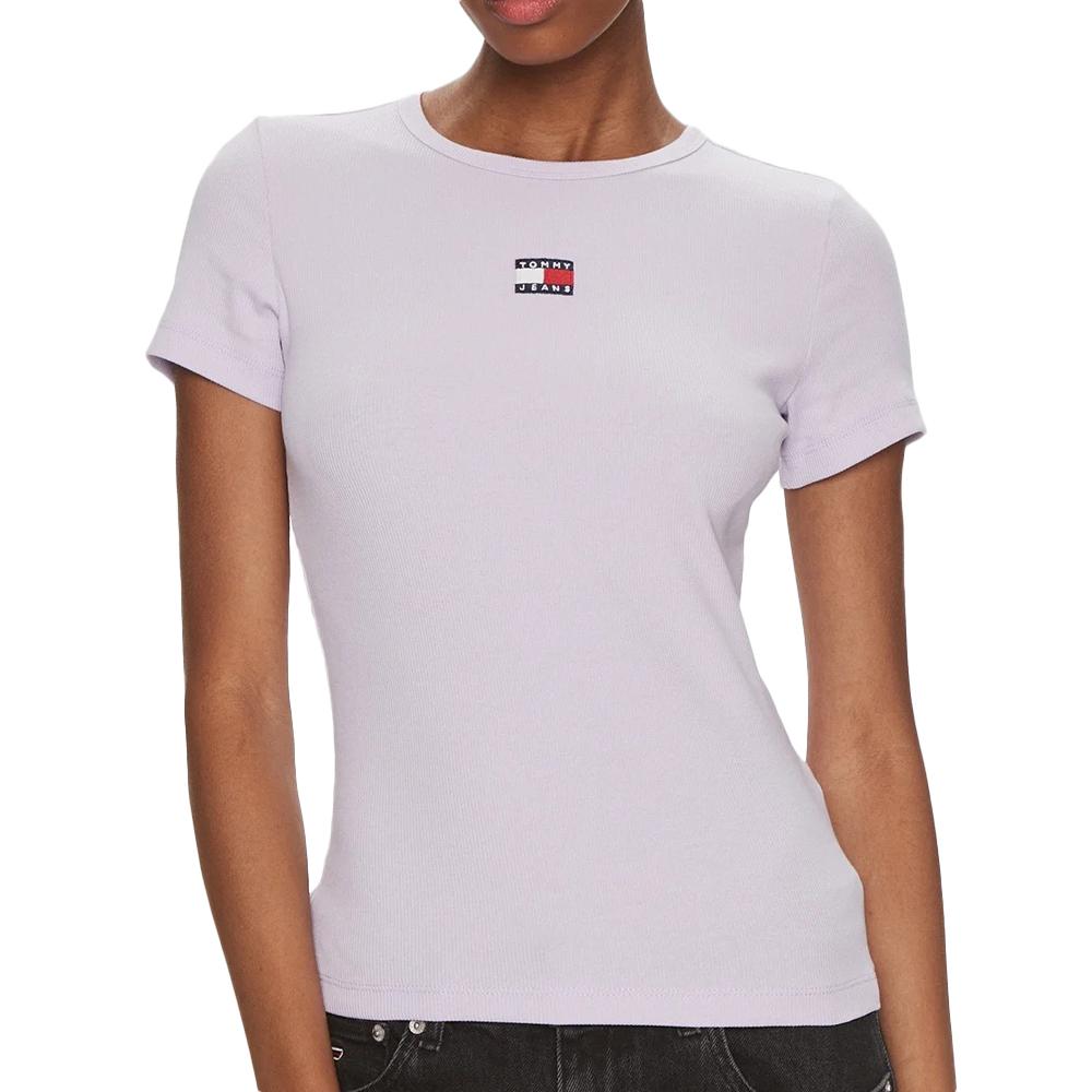 Tommy Hilfiger T-shirt Violet Femme Tommy Hilfiger Badge