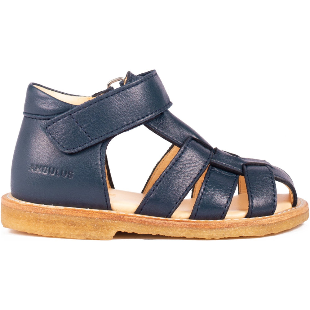 Køb Angulus Navy Begynder Sandal Med Velcrolukning