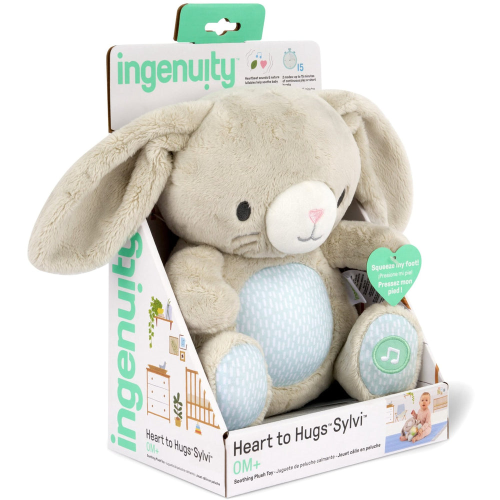 Køb Ingenuity Grey Heart To Hugs™ Sylvi™ Kaninbamse Med Hjertelyd Og Lys