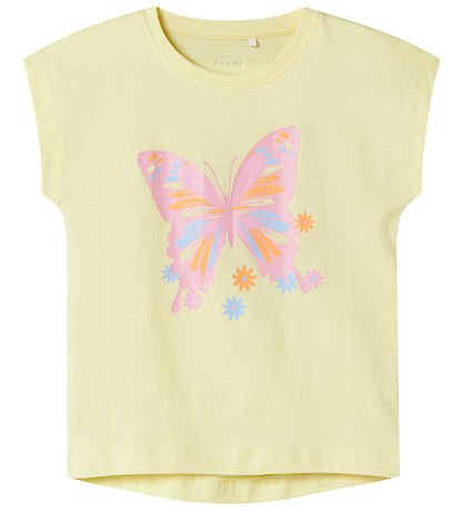 Name It T-Shirt - NmfViolett - Pastel Yellow/Fliege